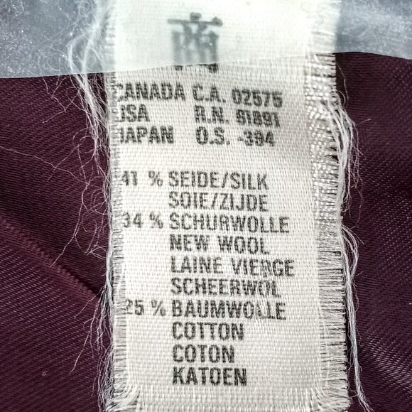 Vintage Burgundy Red Escada Silk Wool Cotton Velvet Quilted Jacket - Picture 11 of 13